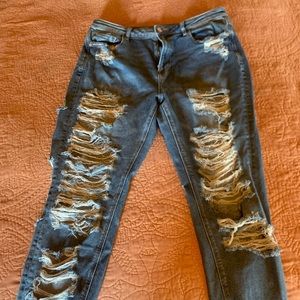 American Eagle distressed “mom” jeans